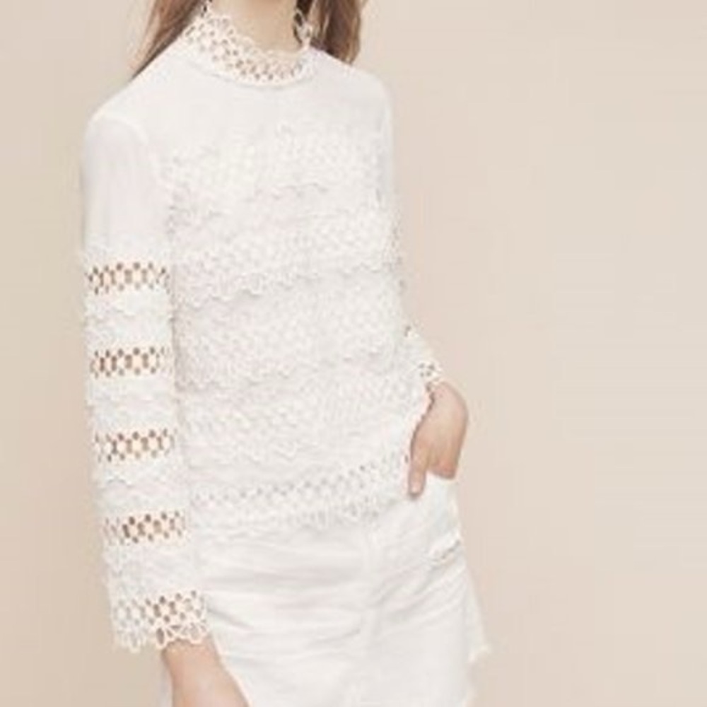 Anthropologie Harlyn Eyelet Blouse
